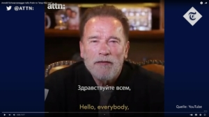 Arnold Schwarzenegger spricht zum Krieg in der Ukraine.